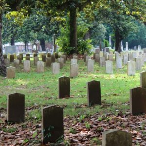 More than 2,100 Confederate soldiers are buried at Friendship Cemetery in Columbus, and researchers believe about 10 Union soldiers are also buried there in unmarked graves. A UM team is helping lead a high-tech search for those soldiers’ resting places. Photo by T. Boudreaux