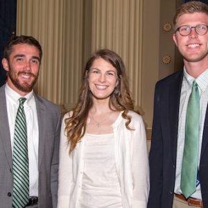 Three recent graduates of the University of Mississippi (from left), Cal Wilkerson, Alison Redding and Kaleb Barnes, have been awarded Mississippi Rural Physicians Scholarships.
