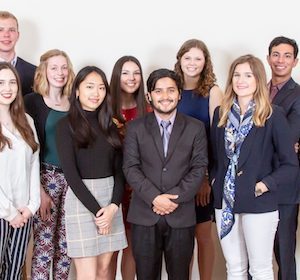 A grant from the Freeman Foundation for a UM student internship program in Eastern Asia has been renewed for 2019. Summer intern grantees for 2018 include (front row, from left) Meredith Brown, Tyler Caple, Emily Rodriguez, Emma Scott, Tina Ng, Navodit Paudel, Sydney Bush, Jasmine Nguyen and Lucy De la Cruz, and (back row, from left) David Pfaehler, Jordan Holman, Sarah Liese, Sarah Berry, Mo Karzon, Stewart Eaton and Daria Herasymova. Submitted photo by Joe Worthem