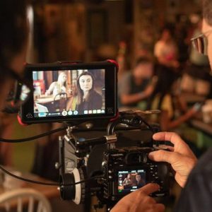 UM film production professor Harrison Witt (right) works with cinema student Sam Cox to set up a shot for Witt’s short film ‘MANGRY.’ A teaser for the film will screen during the ‘Ole Miss Theatre & Film Presents’ block in the Oxford Film Festival on Feb. 9.