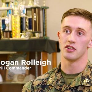 Logan Rolleigh is the drill commander of the UM Navy ROTC Drill Team, which will compete in the ‘national championship’ of drill competitions Friday (March 1).