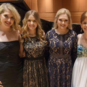 UM alumna Tiffany Gammell (left) welcomes Ole Miss music students Maddi Jolley and Carley Wilemon, along with music professor Nancy Maria Balach (right) to Charleston, South Carolina, this weekend for performances, classes and a broadcast of ‘LMR Live’ from the College of Charleston. Photo by Thomas Graning