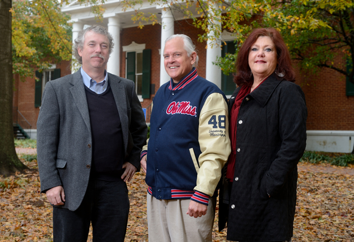 Ron and Becky Feder, at right, with Ted Ownby of UM's Center for the Study of Southern Culture