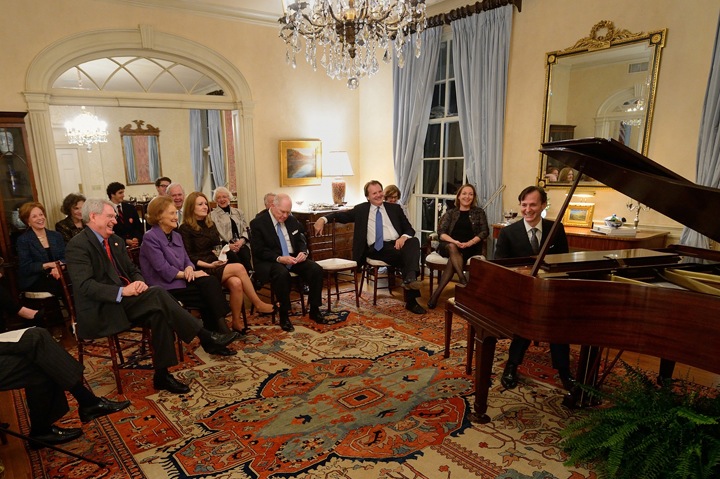 Bruce Levingston, renowned pianist and special adviser on the arts to Chancellor dan Jones, recently performed for a select group of guest at Carrier House. Photo by Robert Jordan/Ole Miss Communications