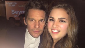 Elizabeth Romary, a sophomore international studies major from Greenville, North Carolina, met actor Ethan Hawke at St. Bart’s Cathedral in New York, where Hawke’s documentary ‘Seymour: An Introduction’ was screened. Romary, who was in the city with her Honors College class, attended the event on her own time.
