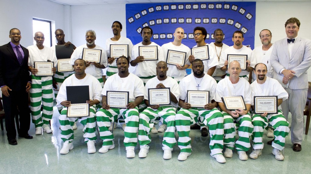 The PTCPP class of 2015 relishes their success with their professors, Alexander (far left) and Pickett (far right).
