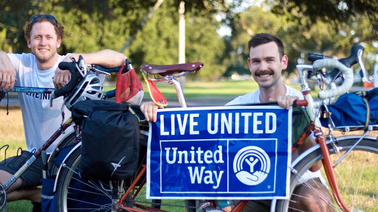 Charlie Wildman (left) and Adam Vinson plan to ride their bikes from Nashville, Tennessee, to Oxford over Thanksgiving week to raise money for United Way. Submitted photo