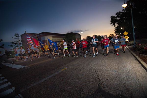 The University of Mississippi ROTC programs’ 9/11 Memorial Run is set for Monday, Sept. 11, 2017 at 5:30 a.m. The event is annually held in remembrance of the victims of the Sept. 11, 2001 terrorist attacks on the United States. Photo by Kevin Bain/Ole Miss Communications