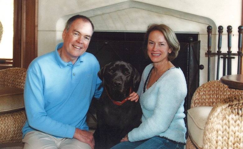 Ken and Carol Lackey at home with Hunter