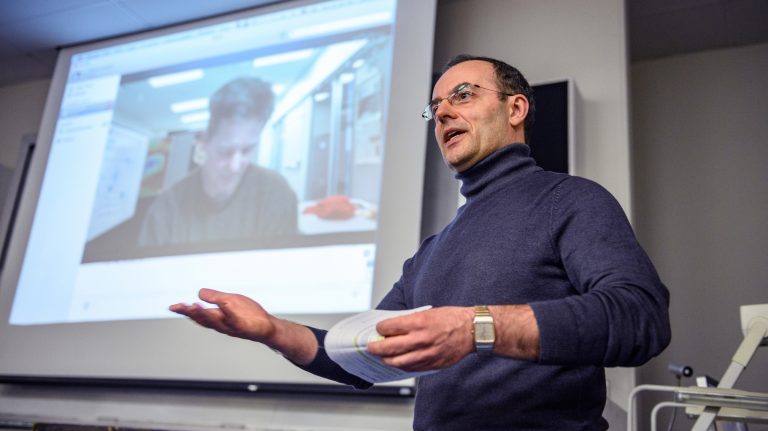 Marco Cavaglia, UM professor of physics and astronomy and an active member of the LIGO Scientific Collaboration, is director of the new Center for Multi-messenger Astrophysics. Photo by Robert Jordan/