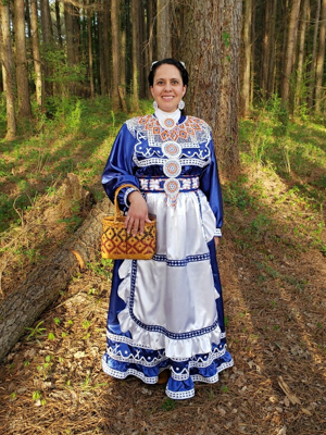 Wallace's mother, Barbara Willis, made this traditional Choctaw dress to help celebrate her daughter's graduation from medical school. 