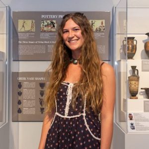 Greta Koshenina, a junior classics major at UM, is preparing to work this summer at the Poggio Civitate Archaeological Project in Vescovado di Murlo, Italy, followed by studies this fall at the Umbra Institute in Perugia. While on campus, she works at the University Museum. Photo by Dason Pettit/College of Liberal Arts